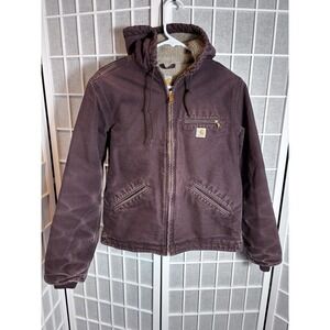 Carhartt Women's Distressed Sherpa Lined Sierra Jacket  Blackberry Size XS